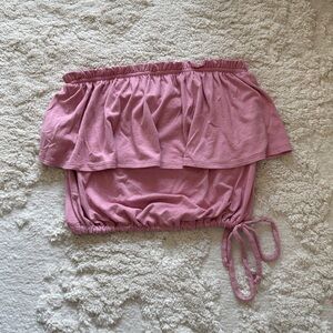 Abercrombie and Fitch Pink Ruffled Tube Top